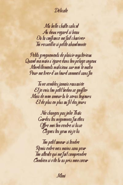 Le poème en image: Délicate