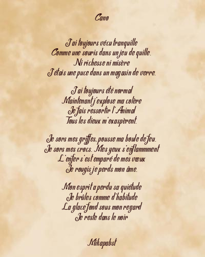 Le poème en image: Cano