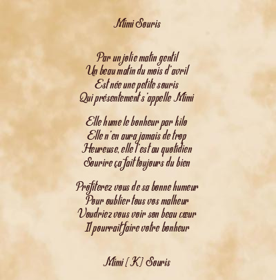 Le poème en image: Mimi Souris
