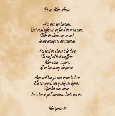 Le poème en image: Pour Mon Amie