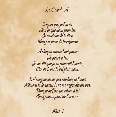 Le poème en image: Le Grand ’’A’’