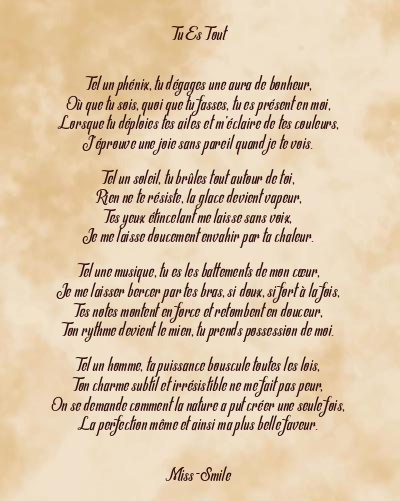 Le poème en image: Tu Es Tout