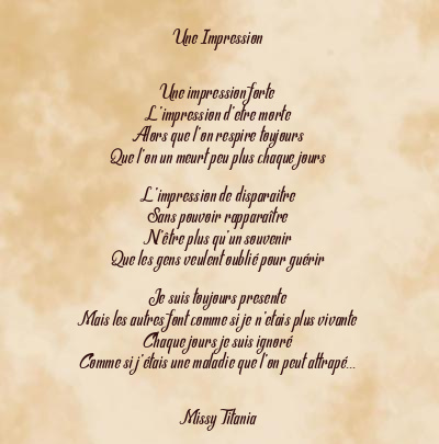 Le poème en image: Une Impression