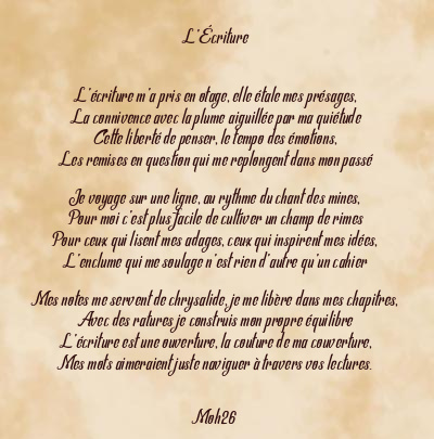Le poème en image: L’écriture