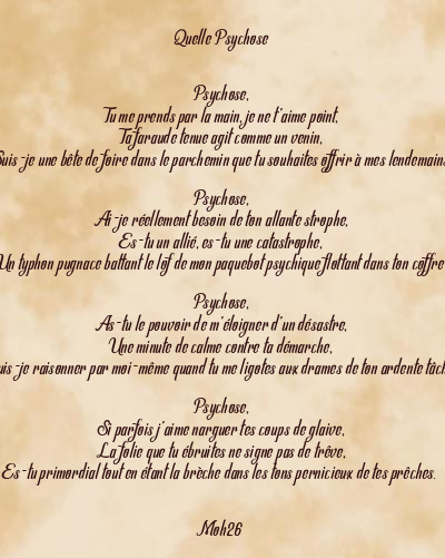 Le poème en image: Quelle Psychose