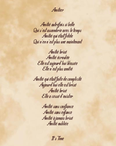 Le poème en image: Amitier