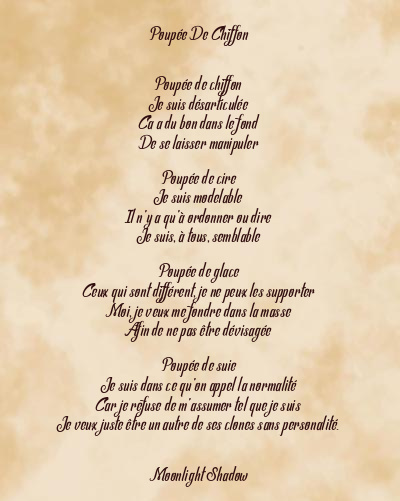 Le poème en image: Poupée De Chiffon