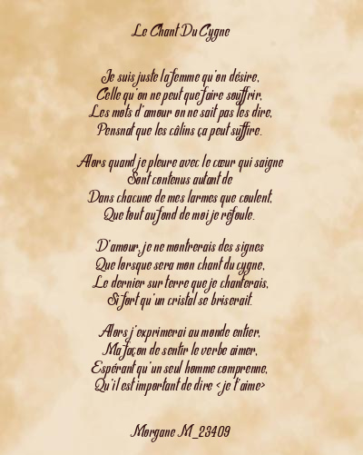 Le poème en image: Le Chant Du Cygne