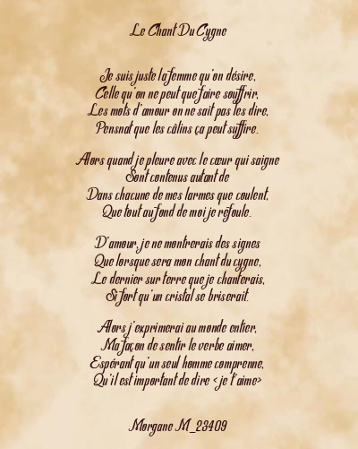 Le poème en image: Le Chant Du Cygne