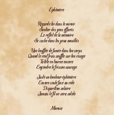 Le poème en image: Ephémère
