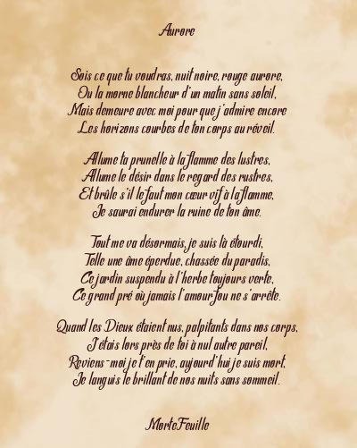Le poème en image: Aurore