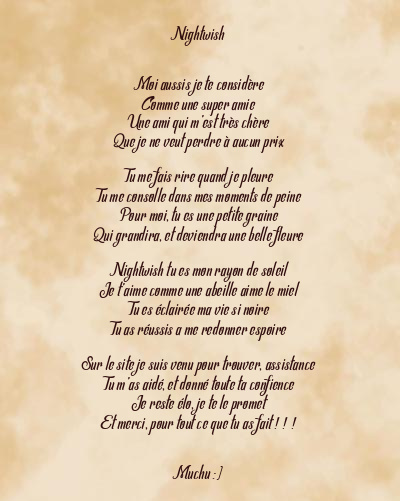Le poème en image: Nightwish