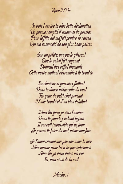 Le poème en image: Reve D’or