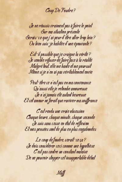 Le poème en image: Coup De Foudre ?