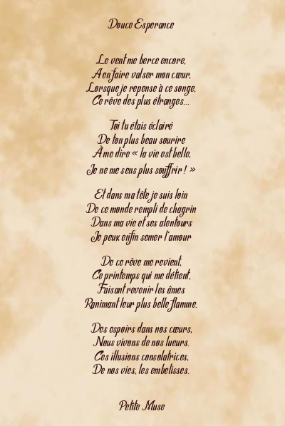 Le poème en image: Douce Esperance