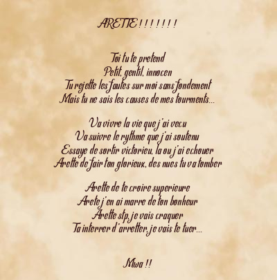 Le poème en image: Arette ! ! ! ! ! ! !