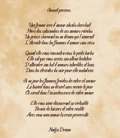 Le poème en image: Sonnet Pervers.