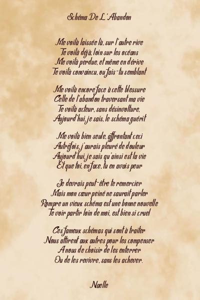 Le poème en image: Schéma De L’abandon