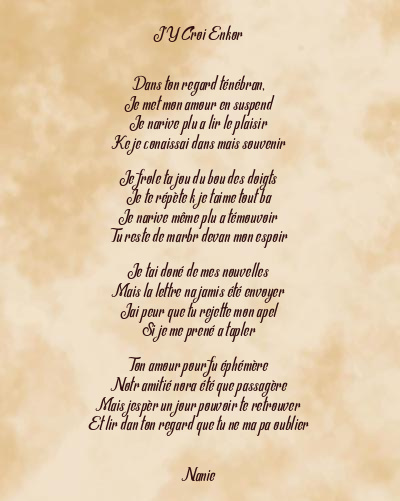 Le poème en image: J’y Croi Enkor