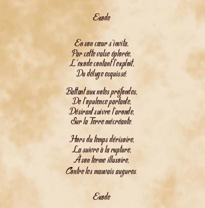 Le poème en image: Exode