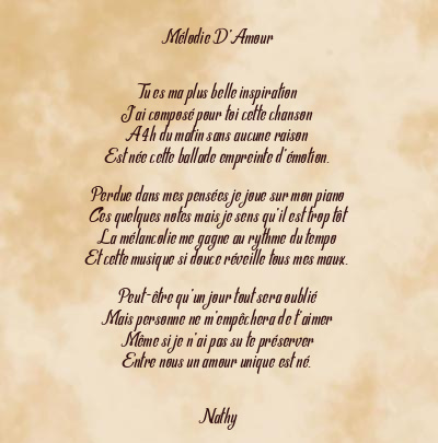 Le poème en image: Mélodie D’amour