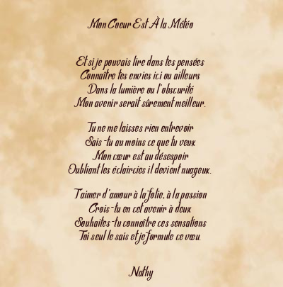 Le poème en image: Mon Coeur Est À La Météo