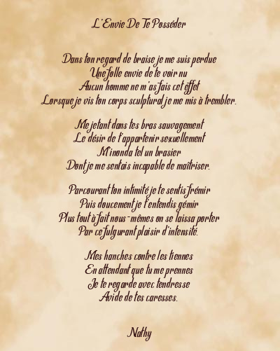 Le poème en image: L’envie De Te Posséder
