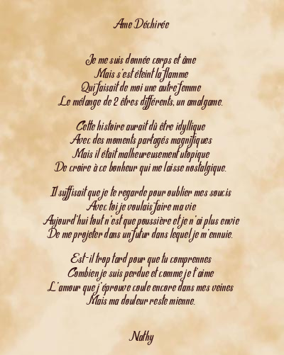 Le poème en image: Ame Déchirée
