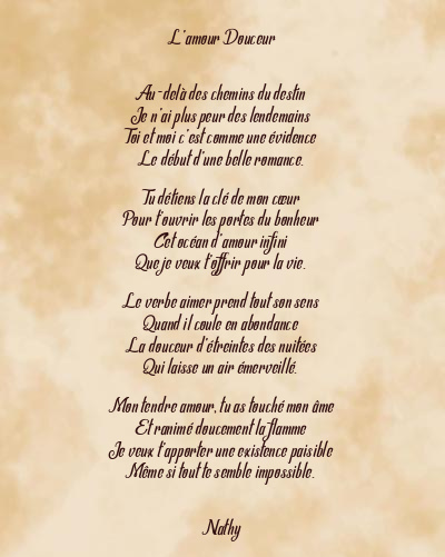 Le poème en image: L’amour Douceur