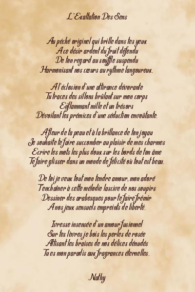 Le poème en image: L’exaltation Des Sens