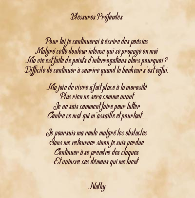 Le poème en image: Blessures Profondes