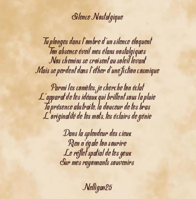 Le poème en image: Silence Nostalgique