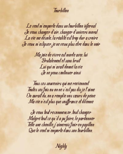 Le poème en image: Tourbillon
