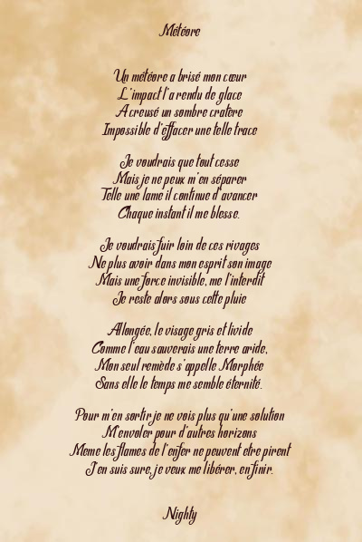 Le poème en image: Météore