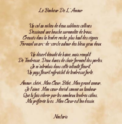Le poème en image: Le Bonheur De L’amour