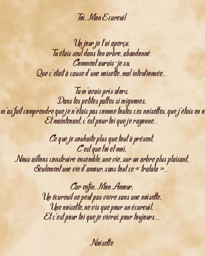 Le poème en image: Toi, Mon Ecureuil