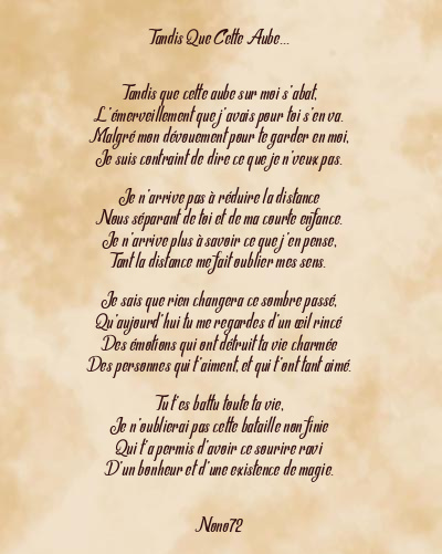 Le poème en image: Tandis Que Cette Aube…