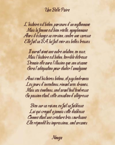 Le poème en image: Une Belle Paire