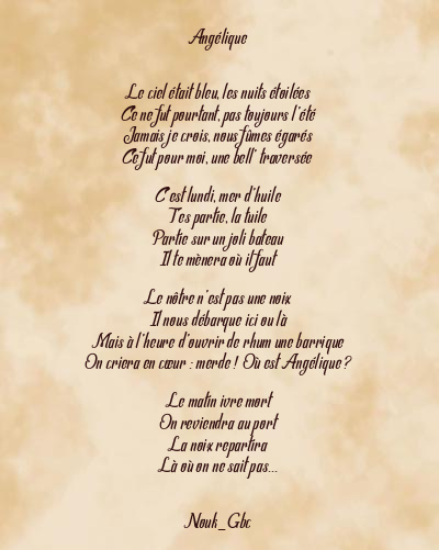 Le poème en image: Angélique