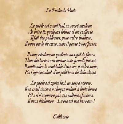 Le poème en image: Le Prétendu Poète