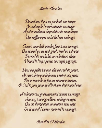 Le poème en image: Marie-Christine