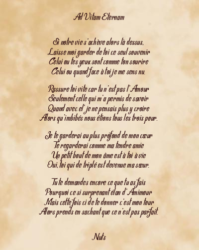 Le poème en image: Ad Vitam Eternam