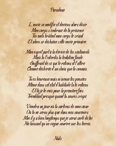 Le poème en image: Paradoxe