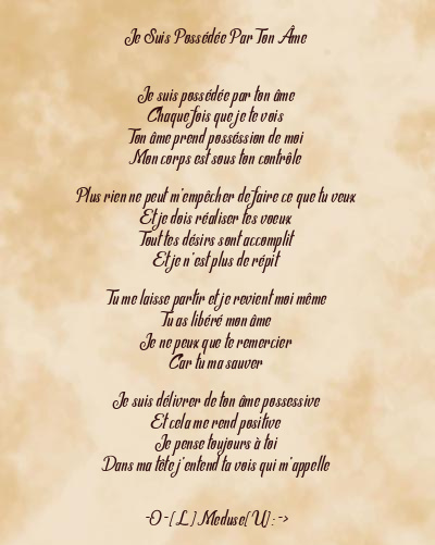Le poème en image: Je Suis Possédée Par Ton Âme