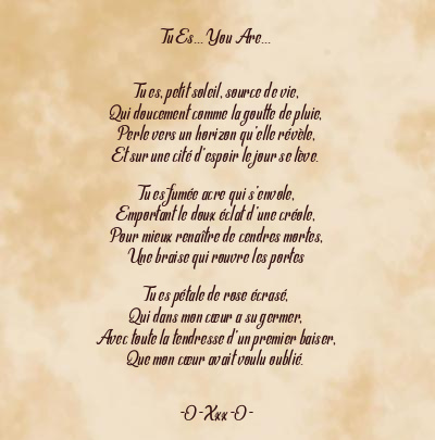 Le poème en image: Tu Es… You Are…