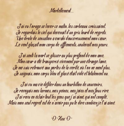 Le poème en image: Mortellement…