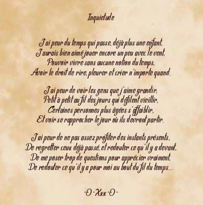 Le poème en image: Inquietude