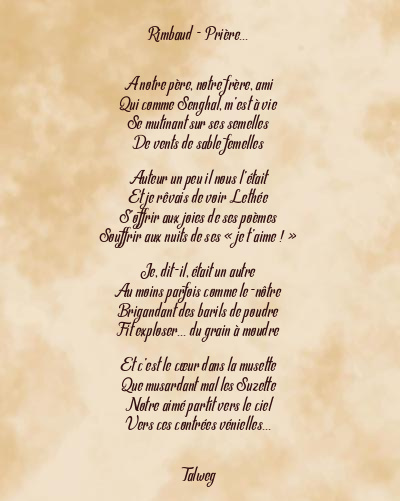 Le poème en image: Rimbaud - Prière…