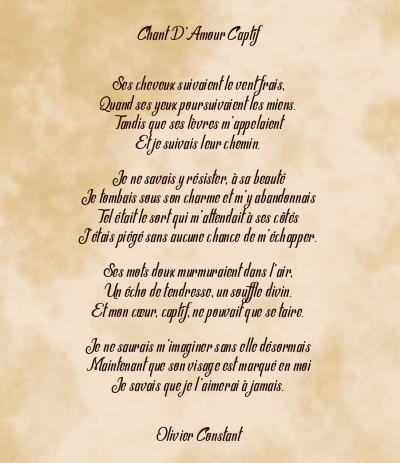 Le poème en image: Chant D’amour Captif