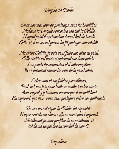 Le poème en image: Virgule Et Cédille